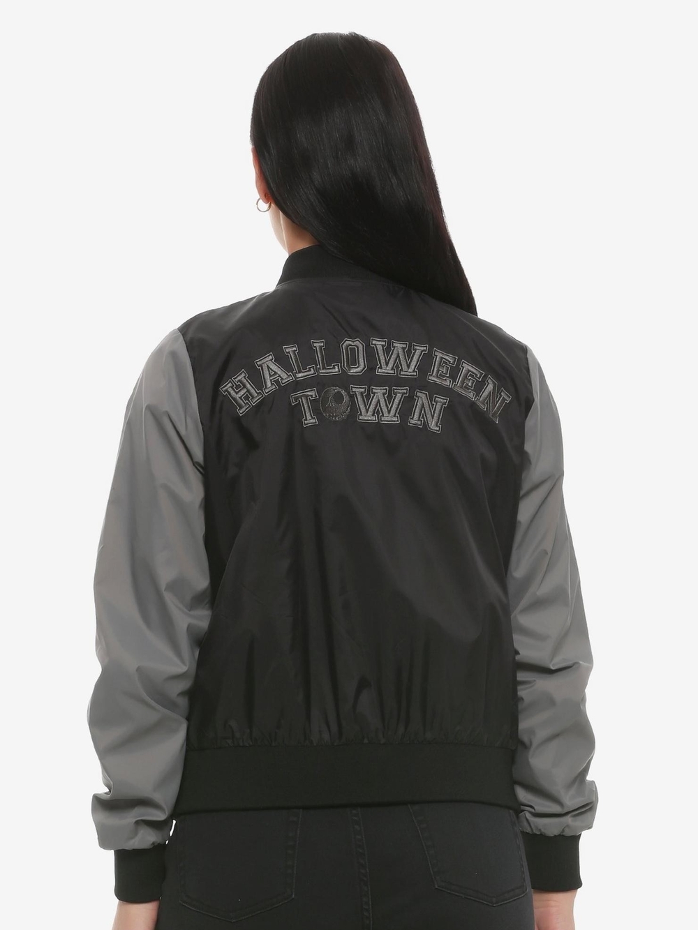 The Nightmare Before Christmas Black & Grey Girls Bomber Jacket - Picture 4 of 4